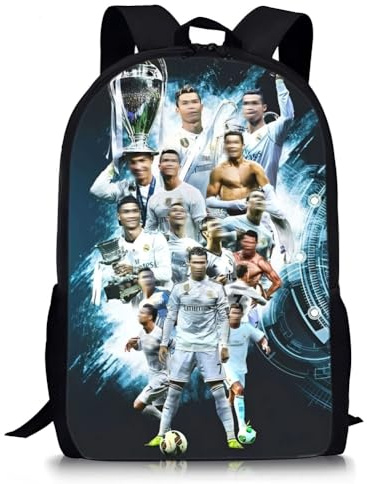 Fußballstar Rucksack, Fußball-Idol Kinderrucksäcke, Football Star CR-7 Rucksack, Multifunktionaler Reiserucksack Football Star Vorschulrucksack Geeignet für Fußballfans Und Jungen(40*30*13cm)