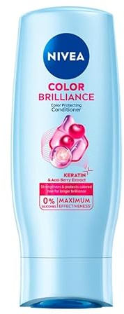 NIVEA Color Brilliance Farbschutz Spülung (200 ml), feuchtigkeitsspendende Haarspülung mit Keratin und Acai Beeren-Extrakt, Conditioner für längeren Farbschutz