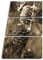 deyoli Leinwandbild Tannenzapfen am Ast, naturverbunden und schlicht Format: 120x80cm (3Teilig) Effekt:Sepia XXL Kunstdruck Bild auf Holzrahmen/Wandbild/Wohnzimmer Dekoration