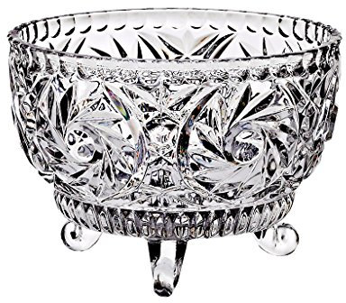 CRISTALICA Schale Obstschale 3 Fuß Schale Marina Transparent D 15 cm Kristallglas