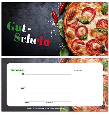 100 Gutscheine Gutscheinkarten Geschenkgutscheine – edel neutral taliener, Ristorante, Pizzeria, Gastronomie, Restaurant, Bar und Imbiss Pasta Italien