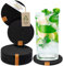 MIQIO® Design - Dessous de Verres - Feutre - pour 10 Personnes - Lavable (Noir)