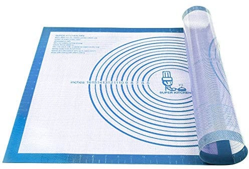 Tapete de Silicona Extra Grande para pastelería con Medidas 71×51 cm, Tapetes para amasar y hornear, Tapete para Pasta/Pizza/Torta/Pastel/Galletas/Pan/Fondant, Resistente al calor, sin BPA (Azúl)