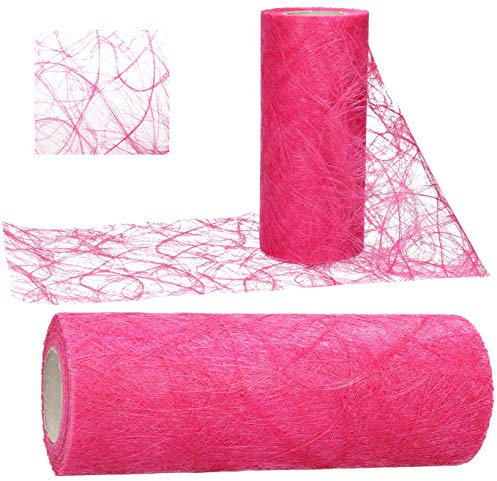 AmaCasa Tischläufer Sizoweb 20cm/25m Tischband Hochzeit Kommunion (Fuchsia)
