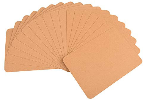 ewtshop® Kraftkarton-Karten, 50 Stück, 10,5 x 14,8 cm, aus Naturkarton, Moderationskarten für Präsentation Gesprächsleitung Kraftpapier, Brown Natural Craft Card Ansichtskarte