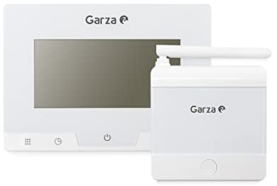 Garza - Termostato Digital Inalámbrico Programable, Controlador de temperatura para caldera y calefacción, Pantalla táctil, Blanco