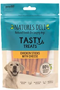 Natures Deli Chicken Sticks with Cheese Dog Treats, 100 g (1-Pack) | Grain Free & Low Fat, High Protein Chews, Nutritious Training Treats, Natural Ingredients, For All Dog Breeds