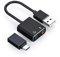 USB-Audioadapter Externe Stereo-Soundkarte mit 3,5-mm-Kopfhörer und Mikrofonbuchse, geeignet für Windows, Mac, Linux, PC, Mobiltelefon, Laptop, Desktop (mit Typ-C-Adapter)