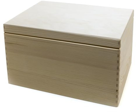 Holzfee Holzkiste Aufbewahrungskiste Allzweckkiste Spielzeugkiste 40 x 30 x 22 cm Kiste Holz mit Deckel (ohne Rollen)