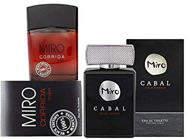 Miro CABAL pour homme Eau de Toilette 2 x 75 ml EdT (150 ml) + Miro FEMME Eau de Parfum Spray 2 x 50 ml (100 ml)