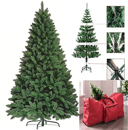 FlickBuyz-Colorado Green Pine Bushy Artificial Christmas Tree Tips 5ft/6ft/7ft Xmas Tree With Metal Stand & FREE BAG (6FT (180CM) 700 tips)