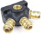 Druckluftverteiler Wanddose Druckluftweiche aus Kunststoff mit 1x G 1/2 Eingangsgewinde, 3 x 1/2 Abgangsgewinde und 3 x Kupplungsdosen NW 7,2 Messing Luftweiche