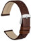 WOCCI 16mm Elegantes Uhrenarmband für Damen mit Silberner Schnalle (Karamell Braun)