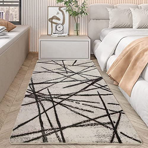 Leesentec Teppich Wohnzimmer Moderner Künstlerischer Teppiche Waschbar Kurzflor rutschfest Orientteppiche Raummatte,Beige,80 x 120 cm