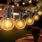 SUWIN 9 Meter LED Lichterkette Außen Strom, G40 Lichterkette Glühbirnen Warmweiß,Outdoor Wasserdichte 15+1 LED Birnen Hängeleuchten Außenbereich für Party Garten Aussen 30FT