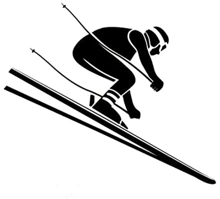 PBHYDK 2 Stücke Interessantes Skifahren Alpine Sport Silhouette Vinyl Auto Aufkleber Schwarz 14,9 cm * 12,8 cm Laptop Koffer LKW Zubehör Auto Aufkleber Dekoration Aufkleber