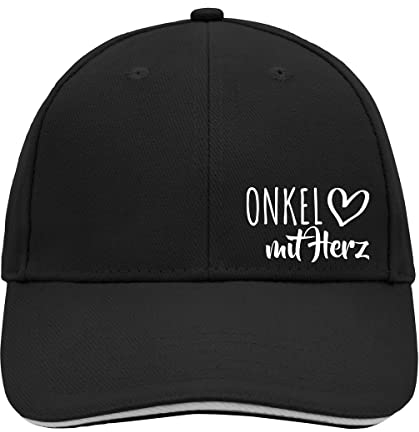 Huuraa Cappy Mütze Onkel mit Herz Geschenk Black/Light Grey Onkel Präsent
