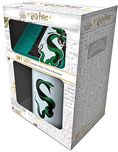 Harry Potter | Slytherin | 3 Piece | Mug | Coaster | Keychain | Set | Present | Birthday | Christmas | Unisex