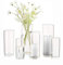 Kerzenhalter Glas Set EylKoi - Zylindervase Bulk Klar Glaszylinder, Kerzengläser 2 Sätze (3 Stück/Sätze), Glaszylinder Mit Boden, Vase für Pampasgras Groß Tischdeko für DieHochzeit15cm+20cm+25cm(Hoch)