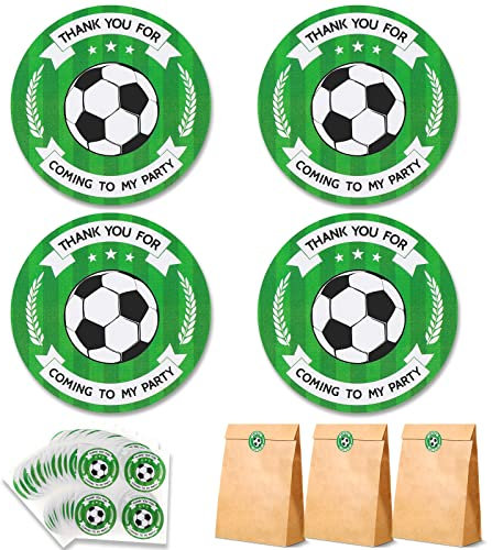 48 Pcs Football Birthday Party Stickers Football Thank You for Coming to My Party Sticker for Sports Birthday Decoration(Football)