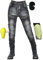 SHUOJIA Motorradhose Damen, Motorrad Jeans Damen Aus Aramidfaser,Motorrad Schutzhose Hose Mit Protektoren (Black Female-B,4XL)