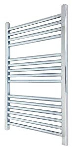 400mm (w) x 800mm (h) Straight Chrome Heated Towel Ladder Rail Bathroom Radiator - 1107 BTUs