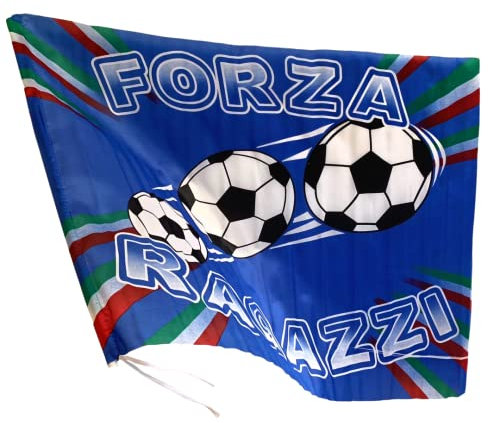 Bandiera Italia - Italiana - Napoli - 50X65 con Passante per Asta Tifoseria Calcio Campionato Partita(BANDIERA)