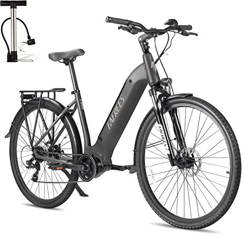 Fafrees FM9 [ Offiziell ] Ebike Herren BAFANG Mittelmotor 65N.m 250W, E-Bike Citybike 36V 15Ah Akku, Damen Elektrofahrrad mit Rücktrittbremse 6km/h Gehhilfe 150KG 25KM/H, E Bike 700C*45C