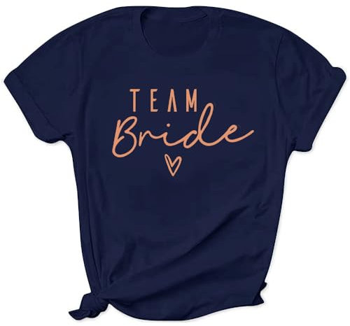 WOOD MEETS COLOR T-Shirt für Damen, Braut-T-Shirt, Team für Damen und Damen, Blau Braut (M)