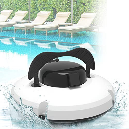 HNCXHX Cleaner di Piscina Intelligenti,Arrampicata A Parete Completamente Automatica Aspirapolvere con Filtri Ultra-Fini Aggiornati da 100/200 μM Ideali per La Superficie della Piscina,White