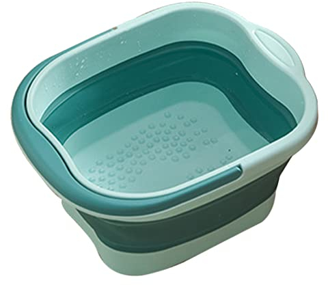 JINGLING Baignoire de pieds pliable, grand bol de bain de pieds, bain de pieds avec fonction de massage, bain de pieds pliable, massage des zones de réflexe, kit de massage, seau de bain de pieds
