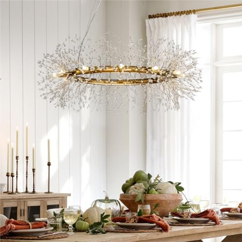 ALOADECOR Bulb Included 12-Lichter W 100cm Edelstahl Feuerwerk Kristall Kronleuchter In Antique Bronze Wagon Wheel Lighting Round Pendant Ring Deckenleuchte Für Wohnzimmer Esszimmer