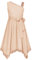 Mädchen Pailletten A Linien Kleid Kinder Ärmelloses Eine-Schulter Partykleid Roségold 8 Jahre