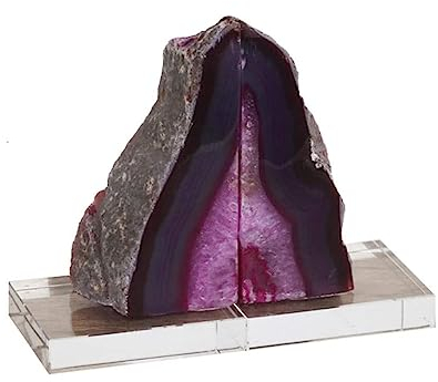 VejiA Buchstützen, dekorative Buchstützen aus natürlichem Achat, Buchstützen aus schwerem Stein, 1 Paar, polierte Buchstützen, Buchstopper