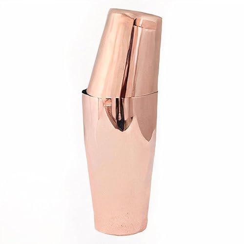 Chabrias Shaker Mezclar Boston de qualité supérieure avec poids en acier inoxydable – 800 ml et 510,3 g – Idéal pour le barman et la fabrication de cocktails (cuivre)