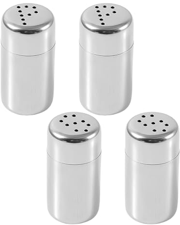 Juego de 4 botes de especias, mini salero para llevar, pequeños saleros para llevar, pequeños saleros y especias, mini saleros para cajas de almuerzo, salero de viaje