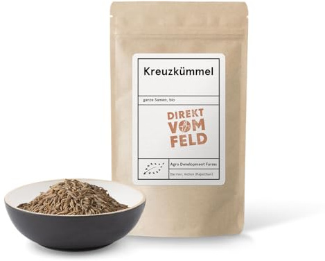 Direkt vom Feld Kreuzkümmel | Das älteste Gewürz der Welt| Gewürze und Kräuter |nachhaltiger Anbau | BIO, ganze Saat | 75g Aromapack
