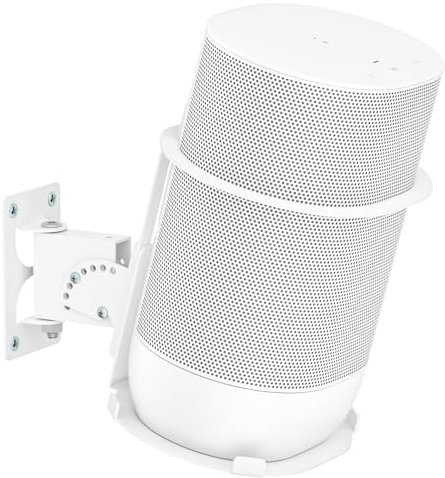 Yibracki Protective Metal Speaker Mount for Sonos Move & Move 2, Wall Mount with Tilt & Swivel Adjustment, White
