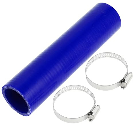 X AUTOHAUX 1 ensemble de 40 mm ID 200 mm de longueur 0 degrés bleu tuyau en silicone de voiture avec colliers de serrage tuyau de refroidissement universel