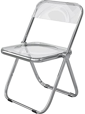 Moderner Esszimmerstuhl aus transparentem Acryl mit Chromgestell, keine Montage erforderlich