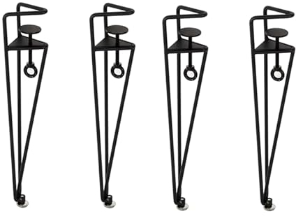 JINGSHIQIAOPL Tischbeine Metall, 45 cm, 75 cm, Verstellbare Haarnadelbeine mit Klemmen, Tischfuß Ohne Stanzen, mit Bodenschonern, Tischfüße Metall 4er-Set Schwarze(75cm/29.5inch)
