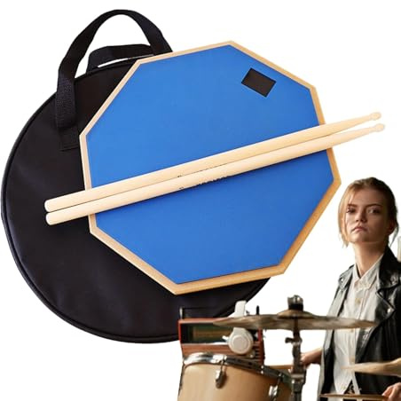 Acunny Drum Practice Pad, Drum Practice Pad-Set, tragbare Drum-Tasche mit 30,5 cm Drum-Pad mit Drumsticks, Aufbewahrung von