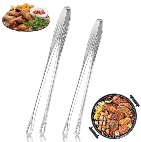 2 Pezzi Pinze da Cucina, 24 cm e 28 cm, pinza cucina acciaio inox, Pinze Chef, Pinza Chef Professionali, Barbecue Pinzette da Cucina, per Chef, Bistecche, Barbecue,Cucinare