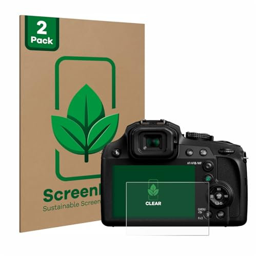 ScreenLeaf (2 Stück Schutzfolie für Panasonic Lumix DC-FZ82 / FZ82D [nachhaltiger Displayschutz, Folie, transparent, kratzfest]