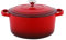 METRO Professional Cacerola, hierro fundido/acero inoxidable, Ø 28 x 20 cm, esmaltada, con tapa, 6.5 L, roja (rojo)