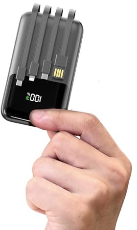 Power Bank, 22,5 W 15000 mAh Mini Power Bank, Fast Charging USB-C Portable Charger, PD 3.0 QC 3.0 External Mobile Phone Batterie es, 6 Output & 3 Input, Compatibile con iPhone, Tablet and More