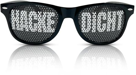 Lieblingsmensch Party Sonnenbrille mit Motiv | HACKE DICHT | schwarze Funbrille zu Festivals Karneval Fasching | als Accessoire für Sauf- und Feierpartys