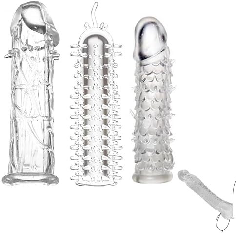 Menzstuff Penis Extender Pack Clear One Size Guaina Fallica In Silicone Super Stretch - Trasparente