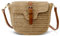 Bototack Petit sac de paille pour femme, sac à bandoulière d'été avec fermeture éclair, sac à main bohème fait à la main pour les vacances, les voyages, kaki, 9 Inches, small