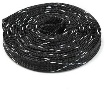 Funda protectora de cable trenzado expandible de PET de 20/50/100 m (4/6/8/10/12/15/20 mm (blanco y negro, 20 mm_100 m)